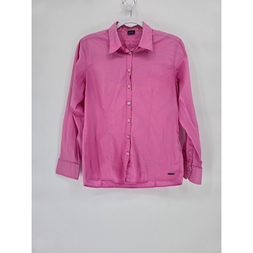 Saint James Women's Shirt Size 10 Button-Up Pink Long Sleeve